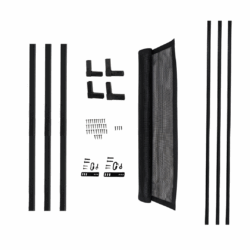 Adjustable Mesh Side Panel Kit for Pool Fence Gaps - Malibu Black (10x10), Classic Black